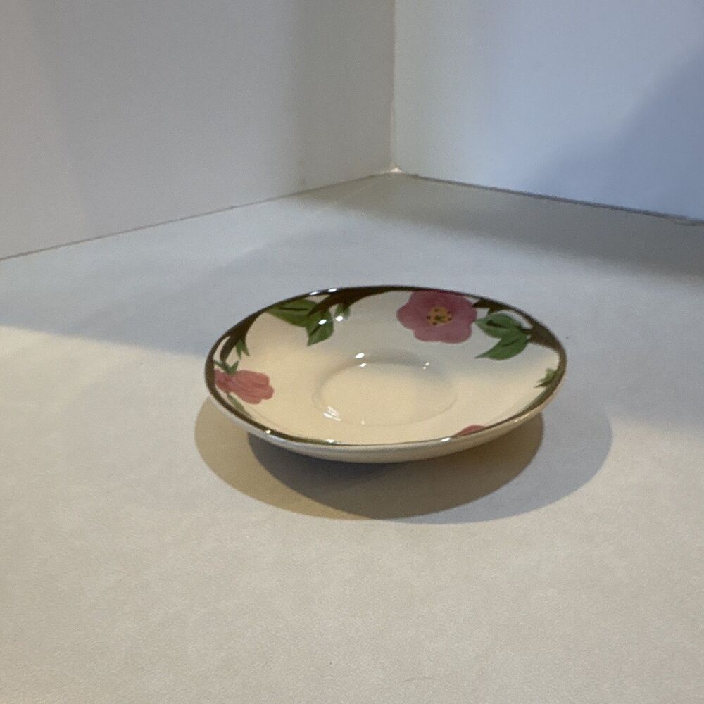 Franciscan Desert Rose Floral Ceramic Saucer 6in Round Glossy Decorated